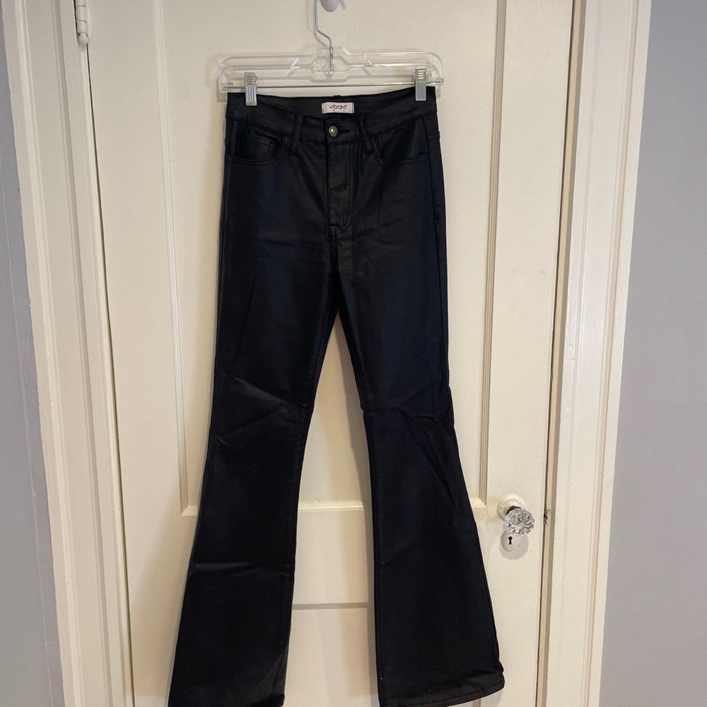 Grey Bandit Pleather Flare Pants